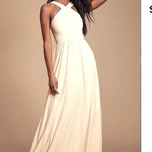Lulu’s Air of Romance Peach Maxi Dress